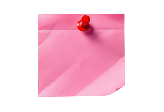 pink note paper on transparent background png
