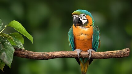 Colorful parrot perched on a branch