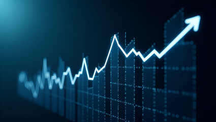 Stock Market Investment Trading Graph: Visualizing Financial Growth and Expansion in Business with Empty Space for Customization - Perfect for Finance Concepts