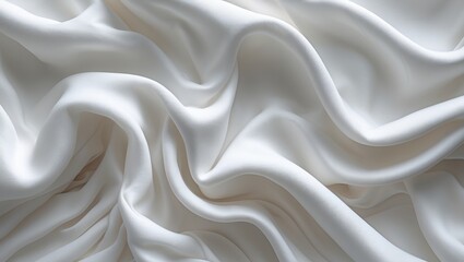 Obraz premium Abstract white cloth background featuring gentle waves.