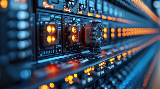 Futuristic server farm - Powered by Adobe