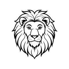 Fototapeta premium A line art vector drawing of a majestic lion head.eps