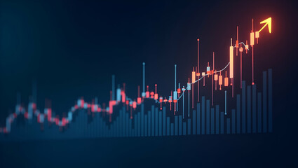 Candle stick graph chart illustrating stock market investment and trading data with bullish trends in vector illustration concept as Candle stick graph chart illustrating stock market investment and t