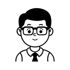 Geeky man hand drawn illustration