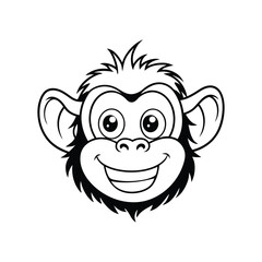 Obraz premium A silhouette vector art drawing of a playful monkey head.eps