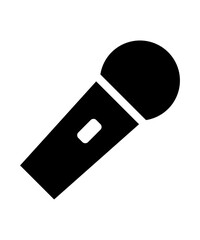 Stand mic icon filled with black