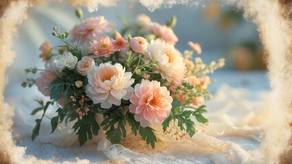 Floral vintage template with background