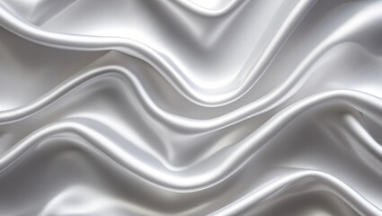 Obraz premium Satin texture in white and gray, featuring a silver silk fabric background with a visually appealing soft blurred natural pattern.