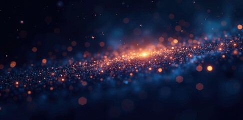 Sparkling starfield on a black background with a touch of moonlight, stars, galaxy