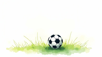 Playful Watercolor Soccer Ball Clipart: Inspire Future Sports Stars with Vibrant Art in Photo Stock