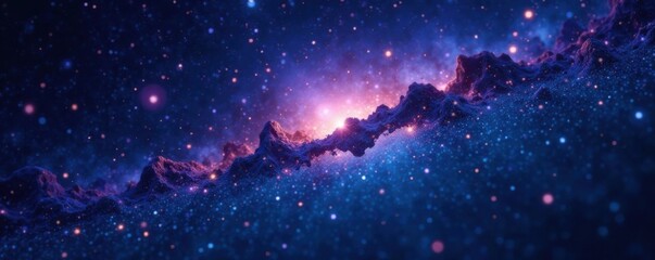 Fototapeta premium Stunning starry night sky with glittering diamonds scattered across the void, galaxy, cosmic, infinite