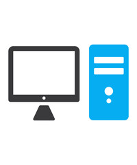 computer monitor icon with two tone
