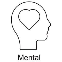 Mental icon, Strengthening Mental Resilience, Unlocking the Power of the Mind, vector