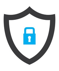 Protected shield icon with two tone