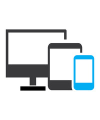 Responsive screen icons filled with two tone