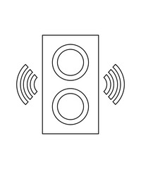 Audio speaker icon with thin outline