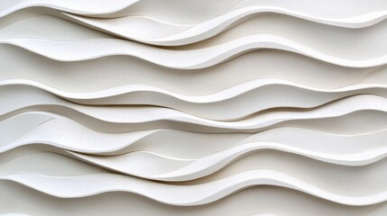 Obraz premium Wall Texture concept. Textured wave patterned plaster wall with soft sculpted relief