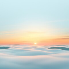 Obraz premium Sunrise over misty hills.