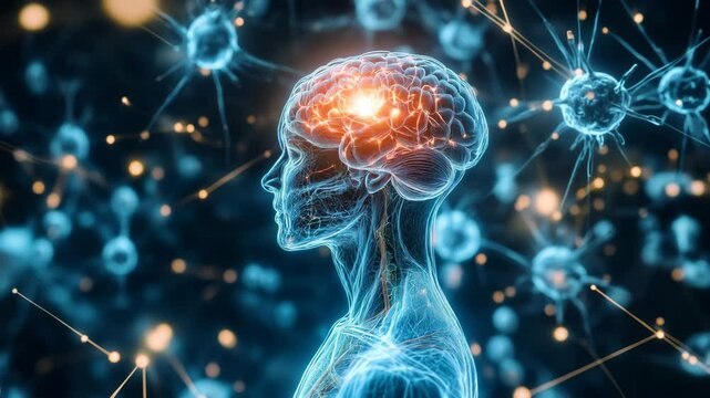 3d visualization of a human figure with focus on the brain s role in amyotrophic lateral sclerosis