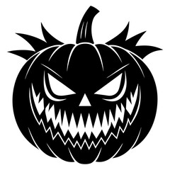 Evil Pumpkin Silhouette Vector