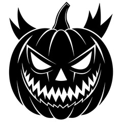Evil Pumpkin Silhouette Vector