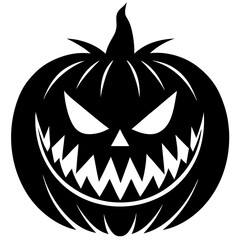 Evil Pumpkin Silhouette Vector