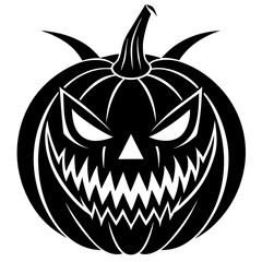 Evil Pumpkin Silhouette Vector