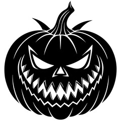 Evil Pumpkin Silhouette Vector