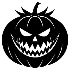 Evil Pumpkin Silhouette Vector