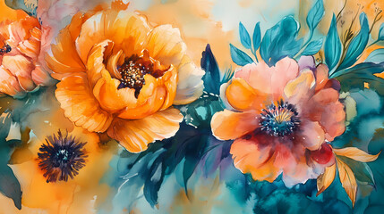 Vibrant Floral Art: A stunning array of flowers, with a captivating blend of bright colors, showcasing artistic, floral elements.