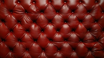 Luxurious red leather tufted upholstery interior design furniture studio environment close-up view elegance concept