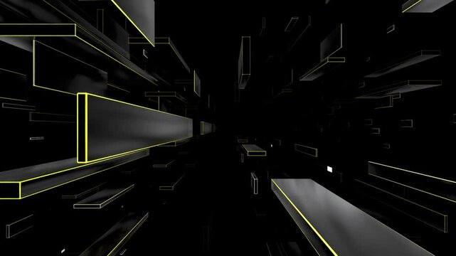 abstract tunnel zoom in loop camera fly through for logo title 3D animation