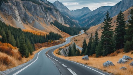 View of the road from the summit of Pass Divide.