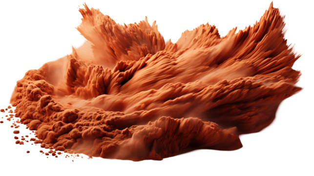 Orange Sandstorm Dynamic Abstract Texture, Artistic Background with Dust Waves.