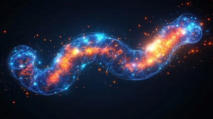 Colorful bacteria colonies representing gut health concept, glowing effect.