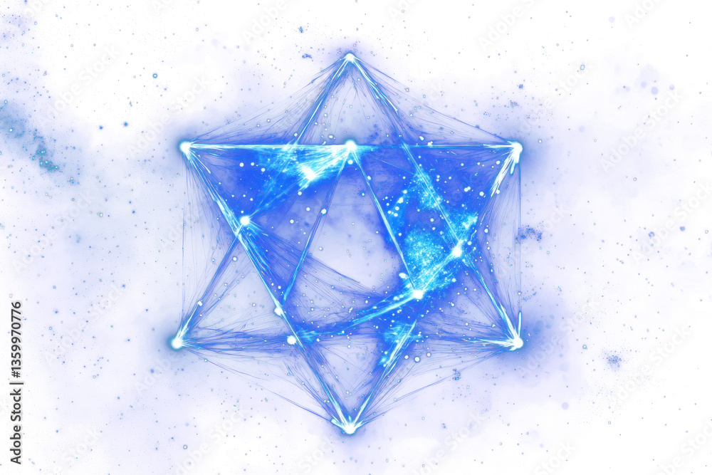 Wall mural png the blue pentagon shape logo glowing in space illustration futuristic celestial.