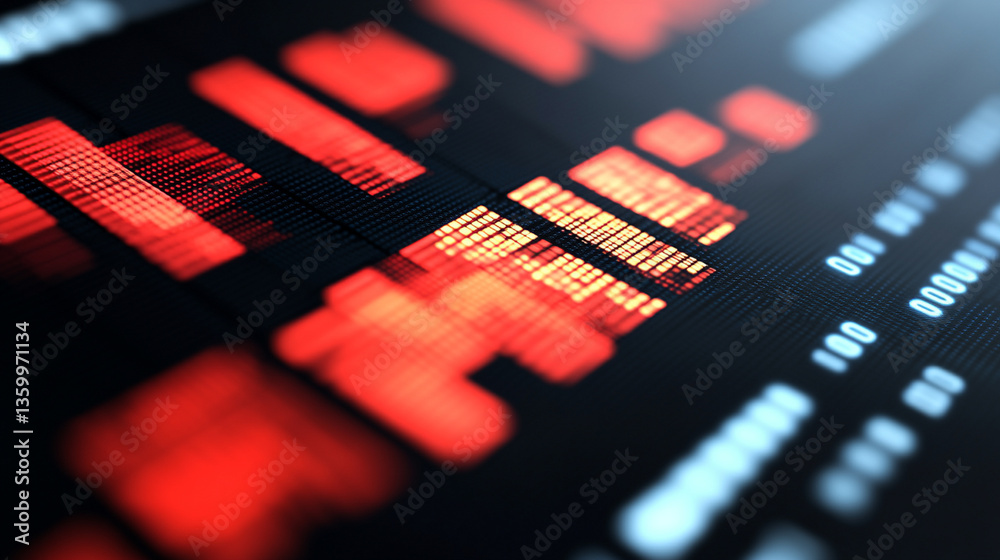 Poster analyzing digital data patterns virtual environment infographic abstract perspective technology tren
