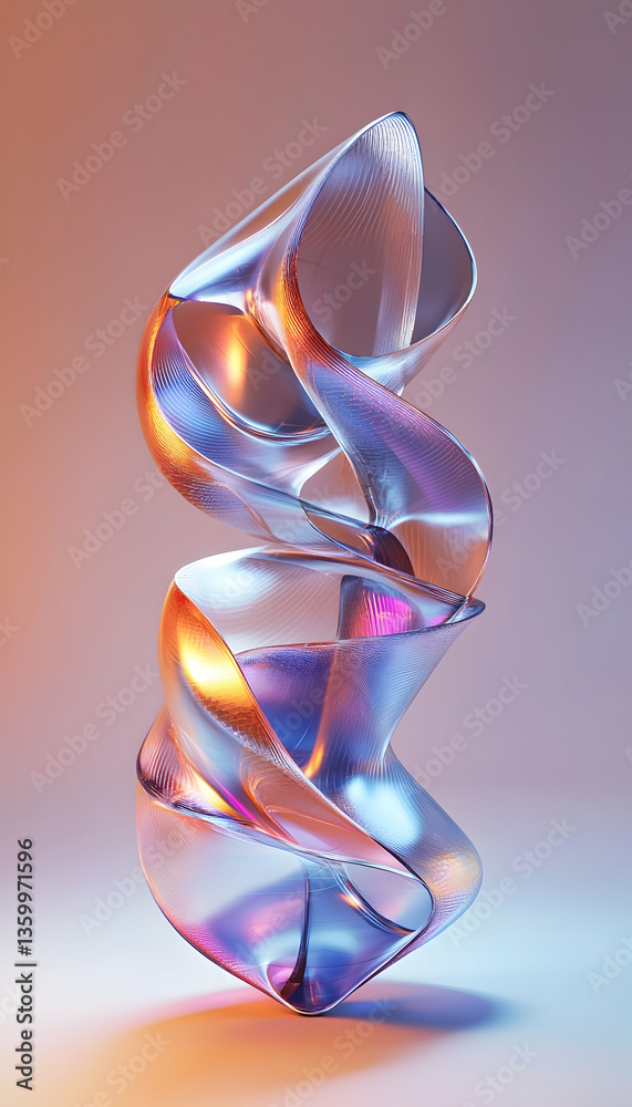 Wall mural abstract 3d shape of a futuristic object -