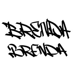 Brenda holy name list meaning baptism bible christian religius graffiti handstyle lettering tags black and white logo