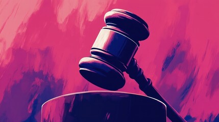 Gavel on sound block, justice concept, abstract background, legal website