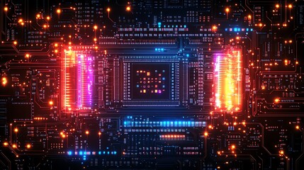 Obraz premium futuristic integrated circuit
