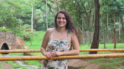 young woman in a park