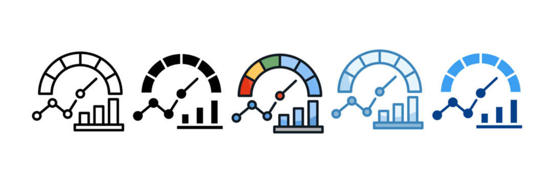 Performance Metrics Icon Set Multiple Style Collection