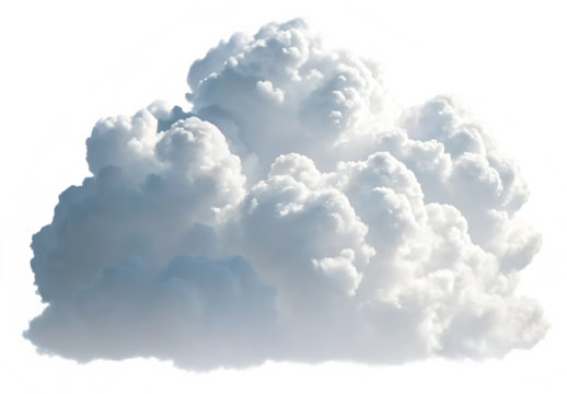Fluffy cumulus cloud isolated on white background - Powered by Adobe