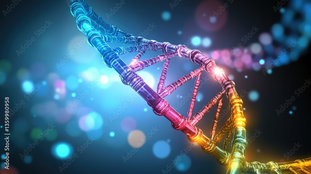 Poster abstract futuristic dna background with soft gradients and high-tech digital network connections.