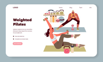 Pilates. Flat Vector Illustration