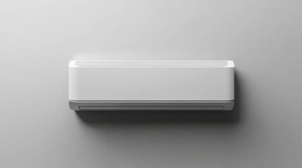 Modern air conditioner mounted on a light gray wall in a contemporary living space