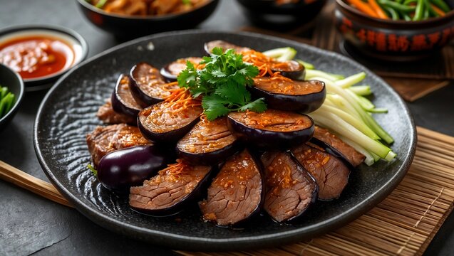 Delicious malatang with spicy meat and vegetables