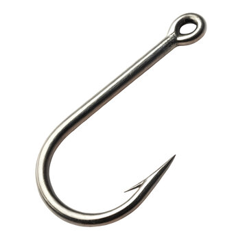 Close up of a sharp fishing hook.