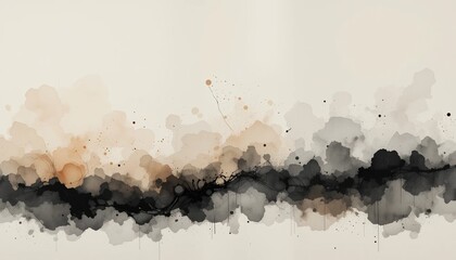 Obraz premium Abstract watercolor artwork creative studio digital illustration modern aesthetic horizontal view artistic expression
